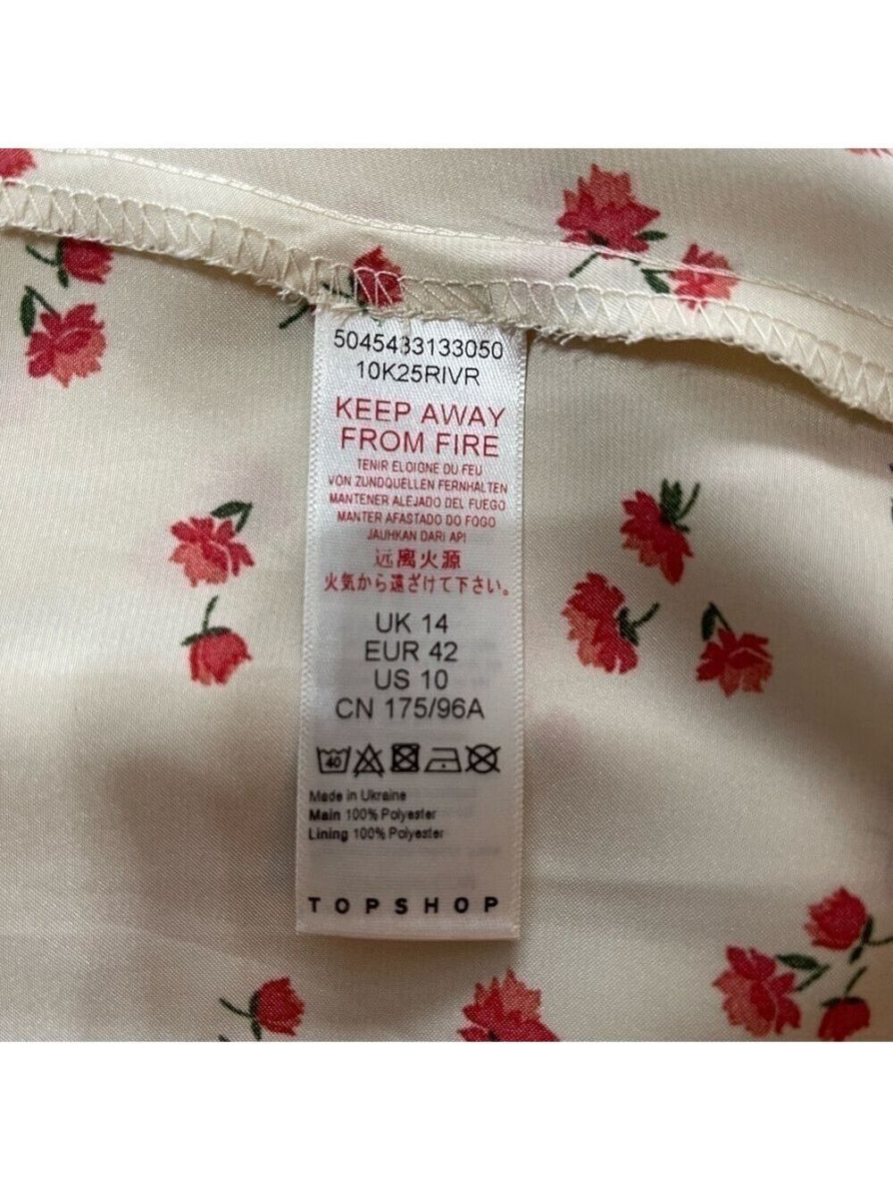 TOPSHOP Ditsy Floral Ruched Midi Satin Slip Dress Size 10 Brand New with Tags! - Picture 8 of 12